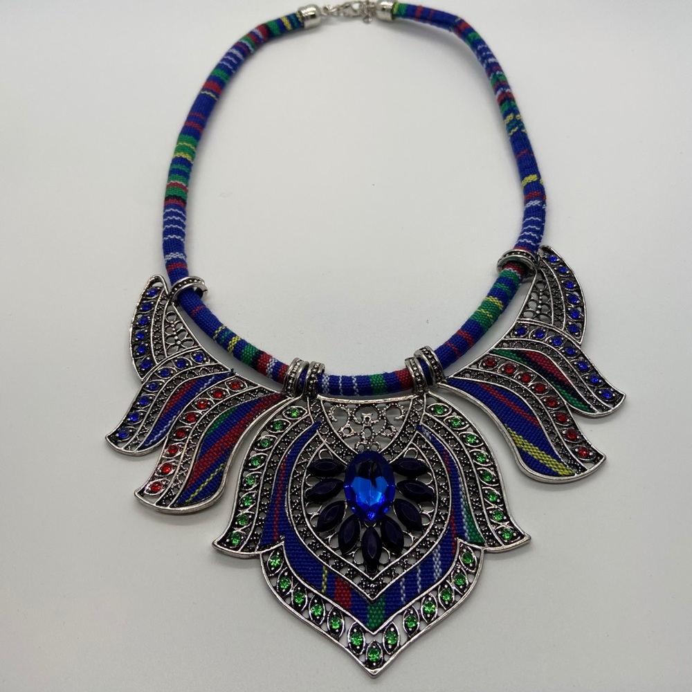 Multi color statement necklace